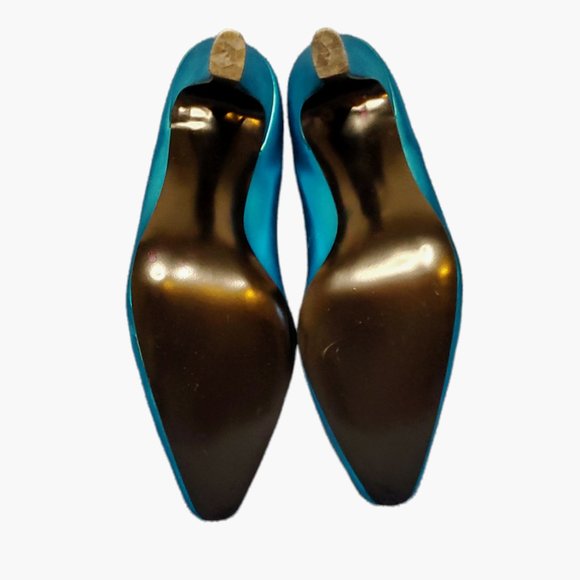 Vintage NWT Turquoise 2 in Heels Pumps SZ 8 - Picture 6 of 10